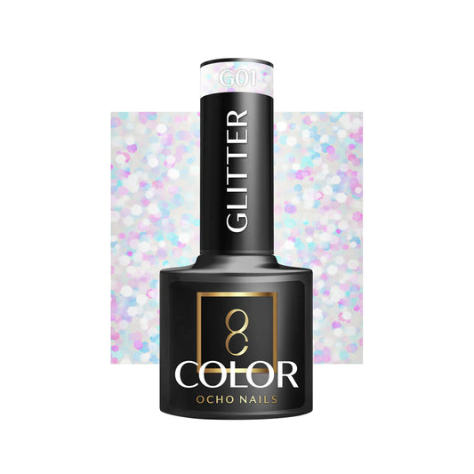 Ocho Nails Glitter geelilakka G01