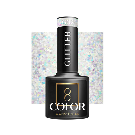 Ocho Nails Glitter geelilakka G02