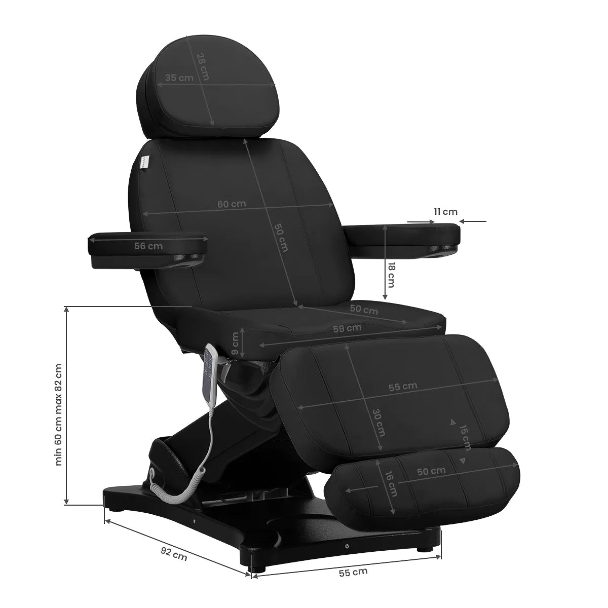 Hoitotuoli SILLON CLASSIC 3 moottoria, musta