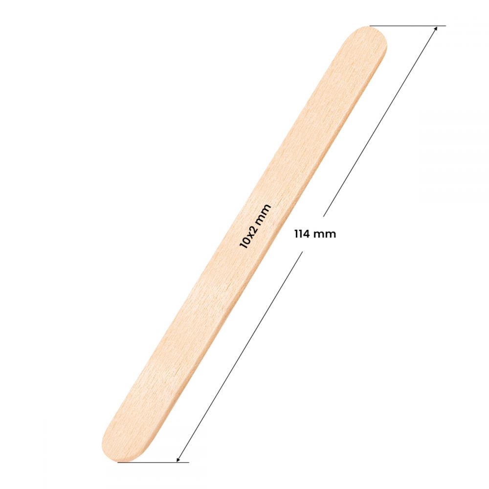 Keskikokoinen puinen lasta, 114 x 10 x 2 mm - 100 kpl